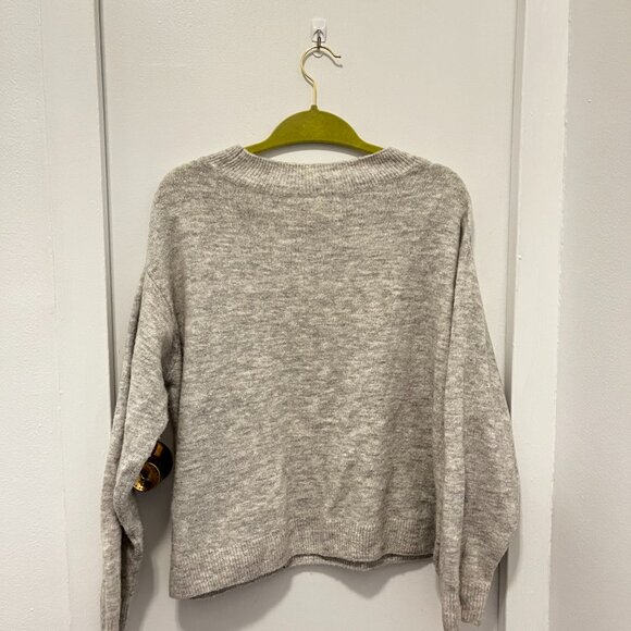 Light Grey Soft Oversized Slouchy Sweater - Picture 2 of 4